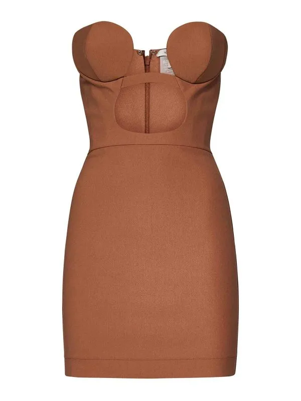 Nensi Dojaka Robe Courte - Marron - Marron | NDSS25DR117MACCHIATO