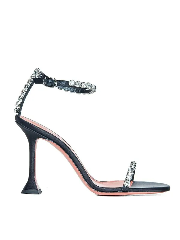 Amina Muaddi Sandales - Noir - Noir - Femme | GIGISANDAL95SATIN