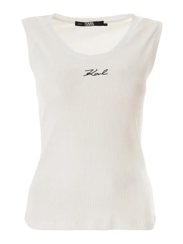 Karl Lagerfeld Top - Blanc - Blanc - Femme | 241W1712100