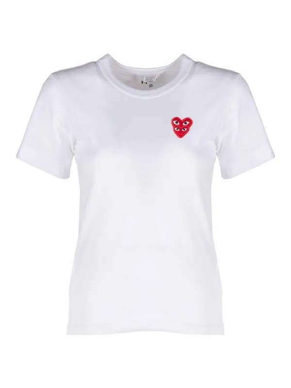 Comme des Garçons Play T-Shirt - Blanc - Blanc - Femme | AZT2872