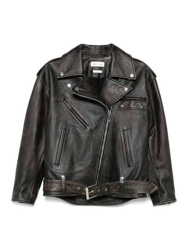 Alexander Mcqueen Manteau En Cuir - Camel - Camel | 833758Q5APD2122