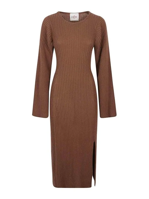 Crida Robe Au Genou - Marron - Marron - Femme | ASIAGOSUDAN