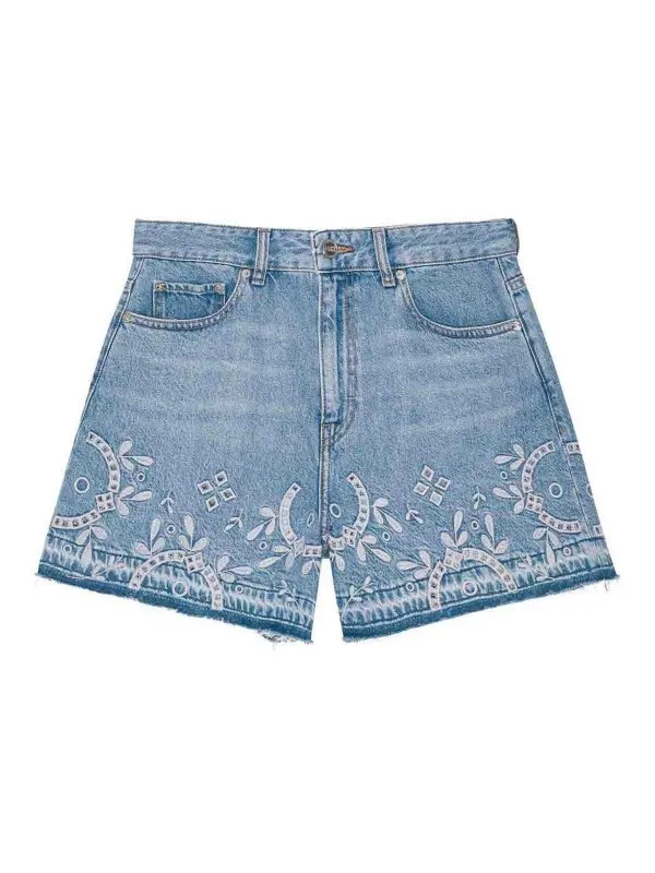 Ganni Short - Bleu - Bleu - Femme | J1678564LIGHTBLUESTONE