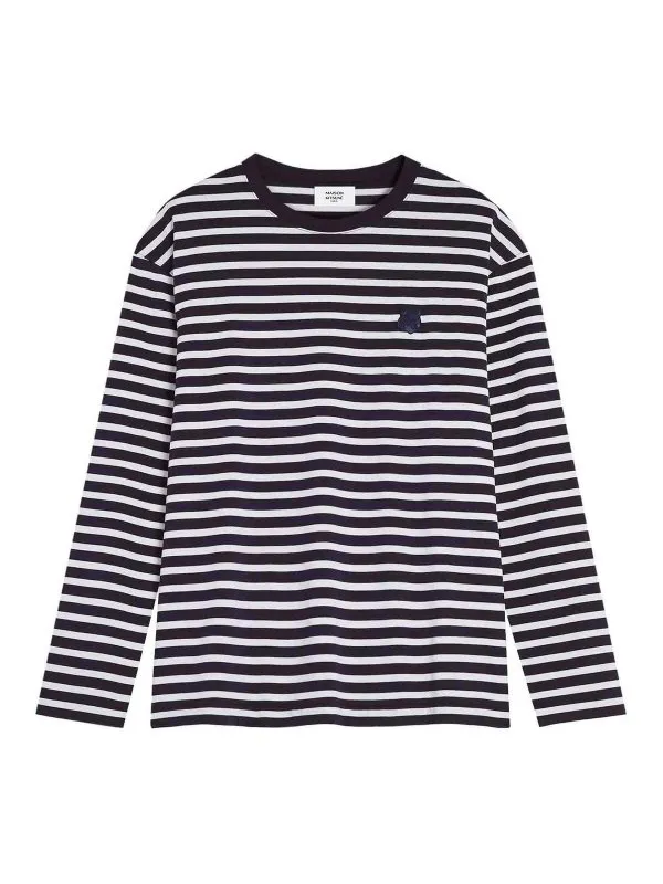 Maison Kitsuné Pull Col Bateau - Bleu - Bleu | 0M00125KJ0044S481
