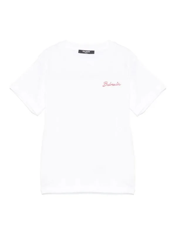 Balmain T-Shirt - Blanc - Blanc - Garçon | BW8A41Z1751100RO