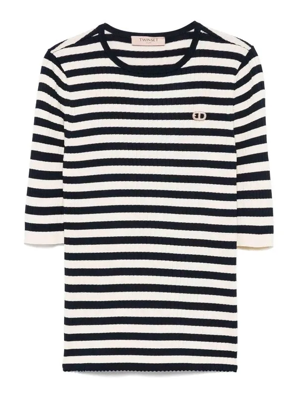 Twinset Pull Col Rond - Bleu - Bleu - Femme | 251TP347012342