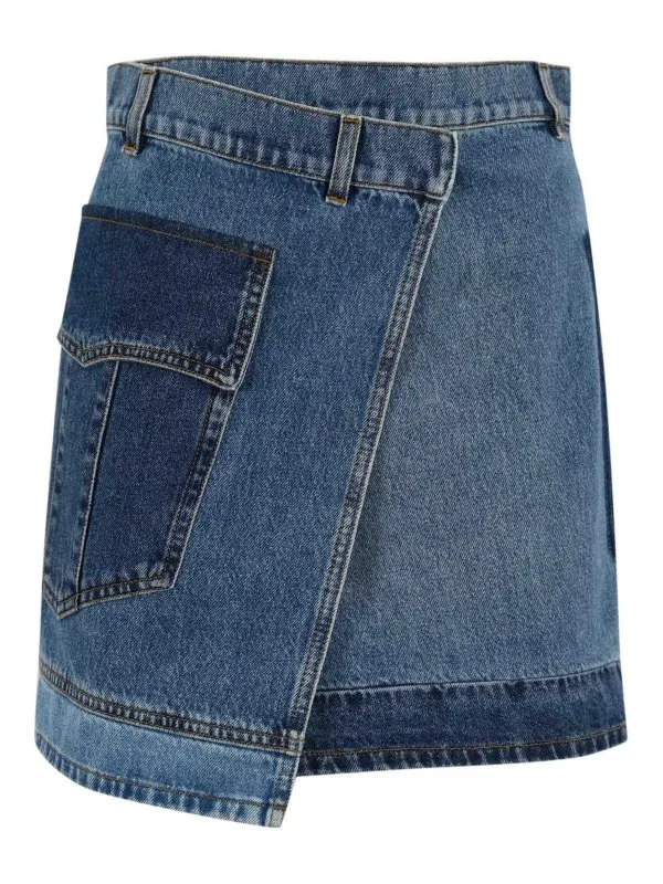 Philosophy di Lorenzo Serafini Jupe Midi - Bleu | 010807301309