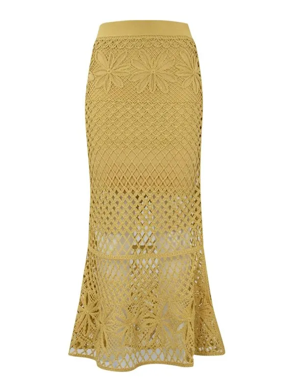 Pinko Jupe Midi - Jaune - Jaune - Femme | 104732A2FFC43