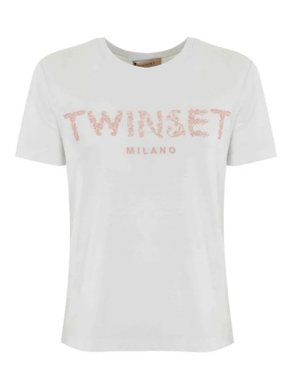 Twinset T-Shirt - Blanc - Blanc - Femme | 251TT204212518