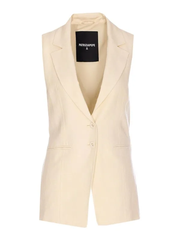 Patrizia Pepe Gilet - Blanc - Blanc - Femme | 2S1530A052B823