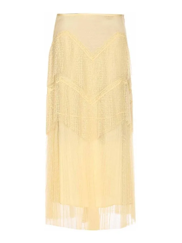 Twinset Jupe Midi - Jaune - Jaune - Femme | 251TP251212143
