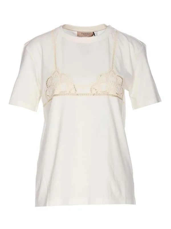 Twinset T-Shirt - Blanc - Blanc - Femme | 251TT229000282