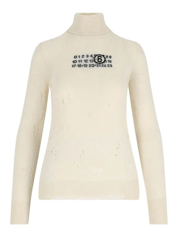 MM6 Maison Margiela Pull Col Bateau - Blanc | S52HA0299M13134103