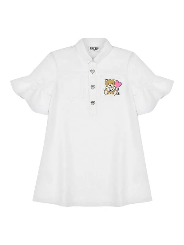 Moschino Kids Robe Au Genou - Blanc - Blanc | HAV0EML0A1410063