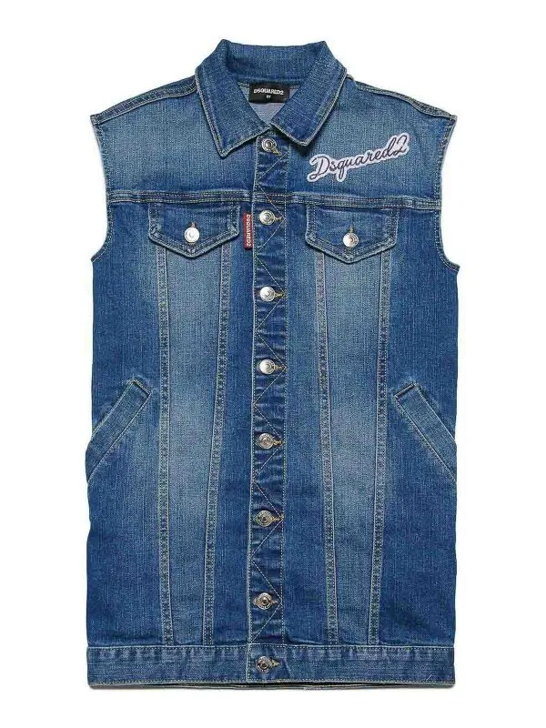 Dsquared2 Gilet - Bleu - Bleu - Fille | DQ2123D0A6MDQ01
