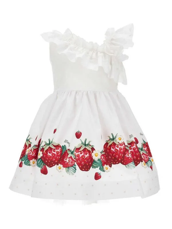 Monnalisa Robe Au Genou - Blanc - Blanc - Fille | 11C92036359944