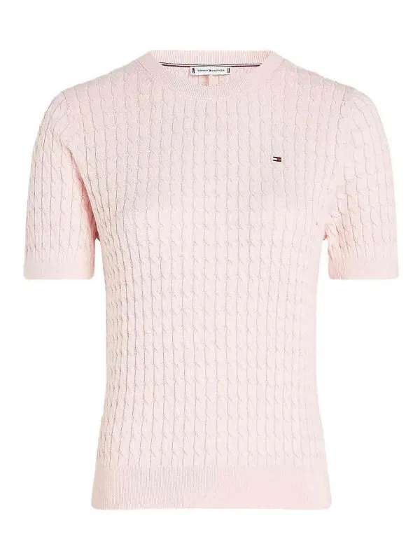 Tommy Hilfiger Pull Col Rond - Rose - Rose - Femme | WW0WW41787TIO