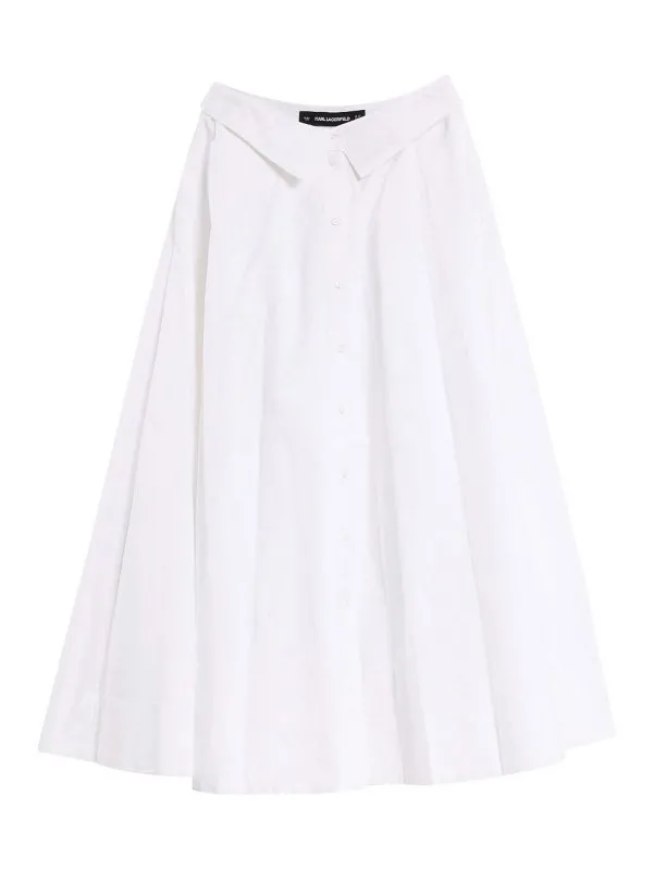 Karl Lagerfeld Jupe Midi - Blanc - Blanc - Femme | A2W12005100