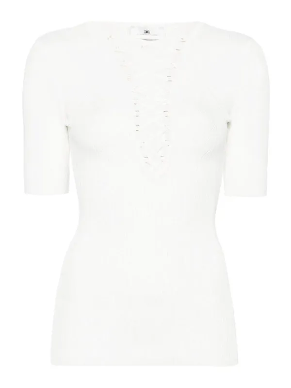 Elisabetta Franchi Top - Blanc - Blanc - Femme | MK57B52E2360