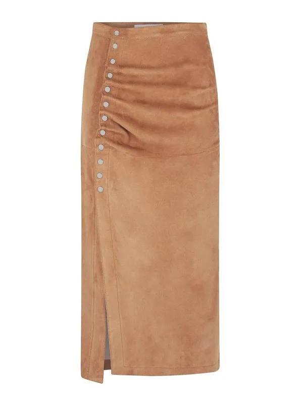 Rabanne Jupe Midi - Marron - Marron - Femme | 25PFJU440LB0071P236