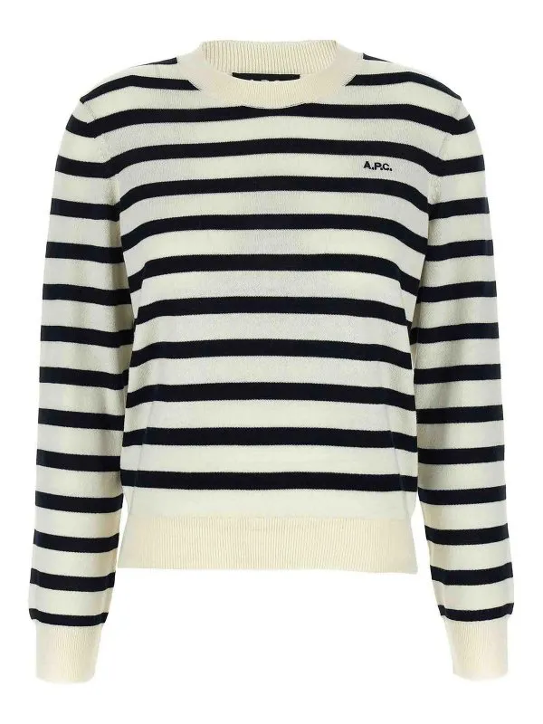 A.P.C. Pull Col Rond - Bleu - Bleu - Femme | COGDKF23444TAI