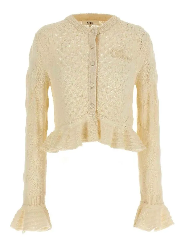 Chloe' Cardigan - Blanc - Blanc - Femme | CH25AMC01590107