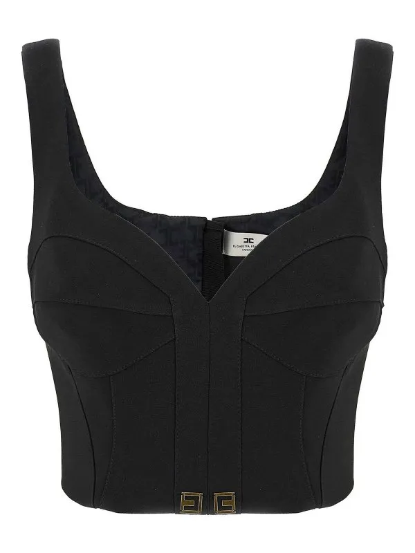 Elisabetta Franchi Top - Noir - Noir - Femme | TO03956E2110