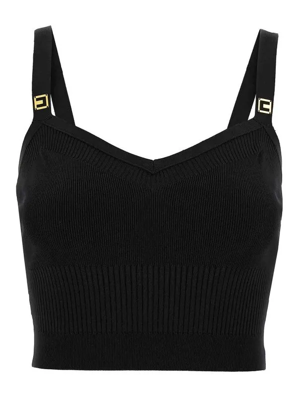 Elisabetta Franchi Top - Noir - Noir - Femme | TK61S56E2110