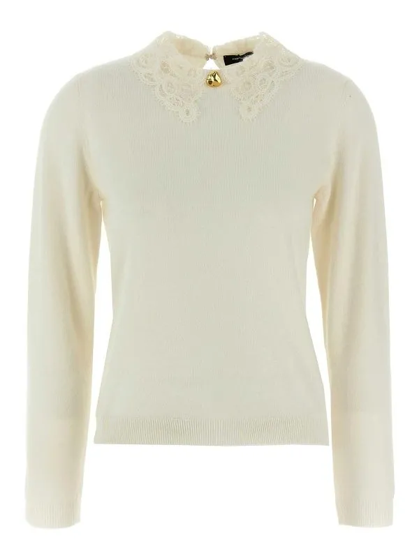 Fabiana Filippi Pull Col Rond - Blanc - Blanc | MAD215F048L59025