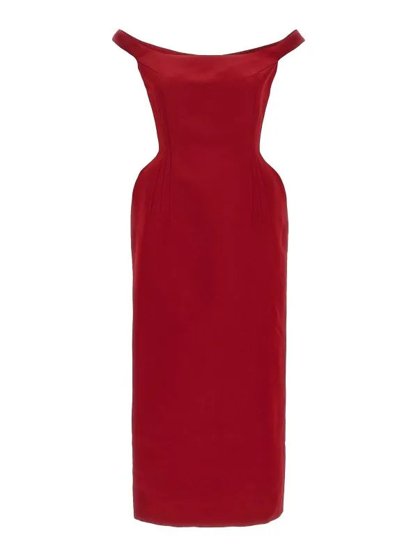 Magda Butrym Robe Au Genou - Rouge Brun - Femme | 207725BORDEAUX