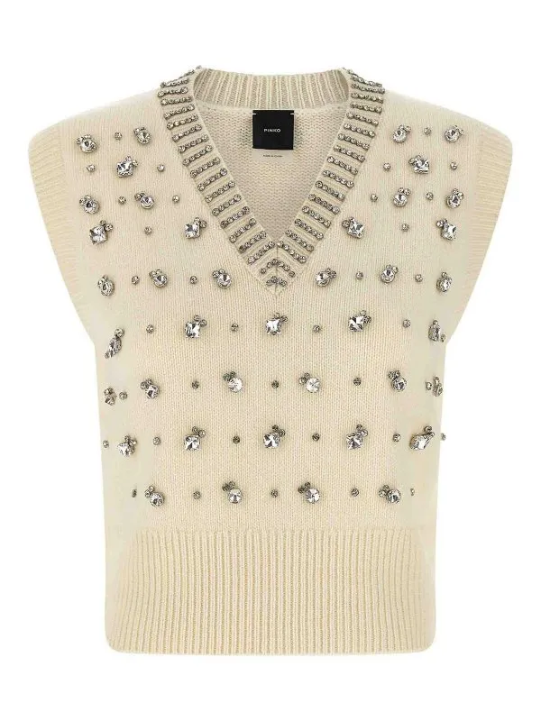 Pinko Gilet - Blanc - Blanc - Femme | 105639A2TRZ13 | thebs.com