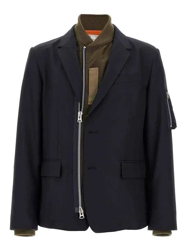 Sacai Bomber - Bleu - Bleu - Homme | 2503743M233 | thebs.com