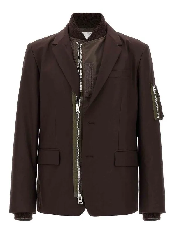 Sacai Bomber - Marron - Marron - Homme | 2503743M601 | thebs.com