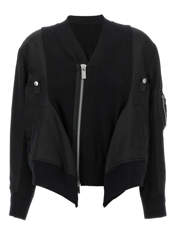 Sacai Cardigan - Noir - Noir - Femme | 2507996001 | thebs.com