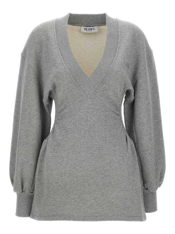 The Attico Robe Au Genou - Gris - Gris - Femme | 251WCA00436183