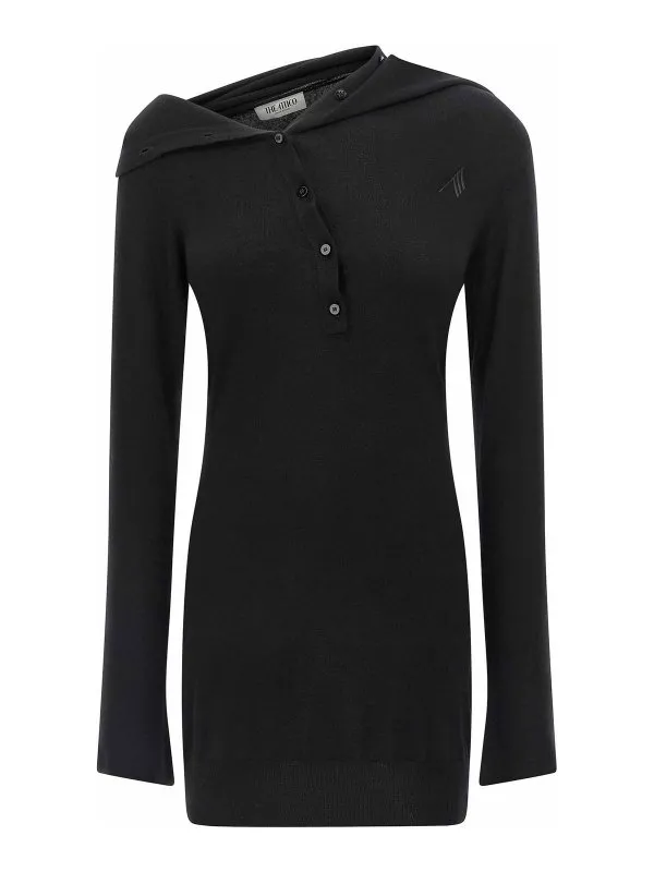 The Attico Robe Au Genou - Noir - Noir - Femme | 251WCA00442100