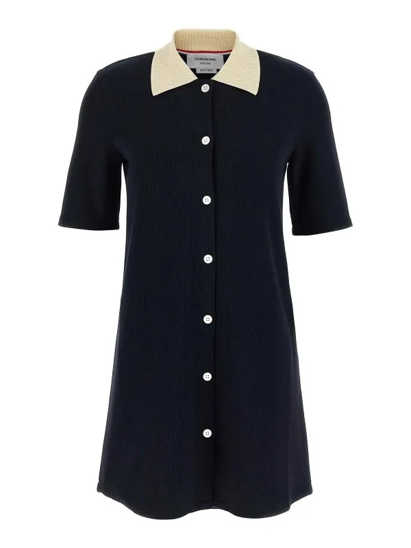 Thom Browne Robe Au Genou - Bleu - Bleu - Femme | FJD129AJ0223415