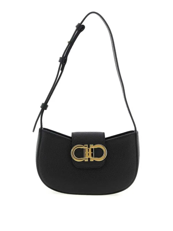 Ferragamo Sac Porté Épaule - Noir - Noir | 785940NEROFLAMERED