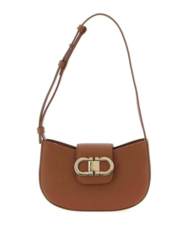 Ferragamo Sac Porté Épaule - Marron | 785945NEWCOGNACTESTADIMORO