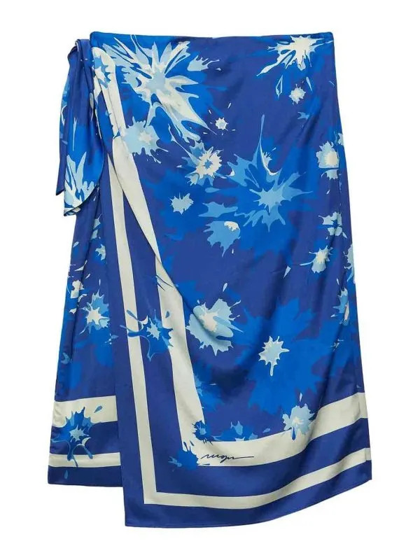 M.S.G.M. Jupe Midi - Bleu - Bleu - Femme | 3842MDD11A25735486