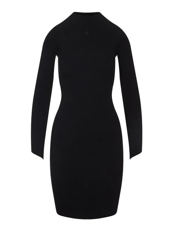 Courreges Robe Courte - Noir - Noir - Femme | 325MRO690FI00019999