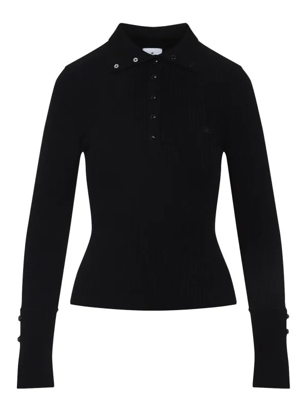 Courreges Polo - Noir - Noir - Femme | 325MPO051FI00019999