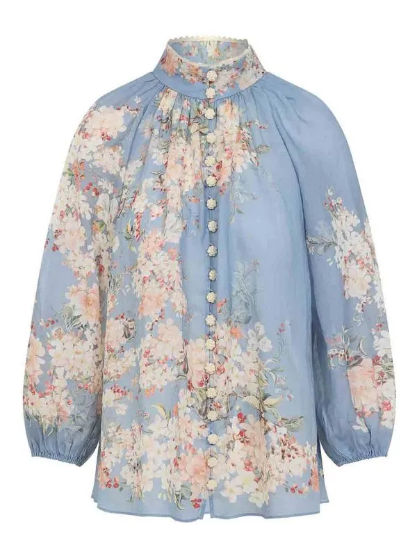Zimmermann Blouse - Bleu - Bleu - Femme | 3548TSS255TEAL