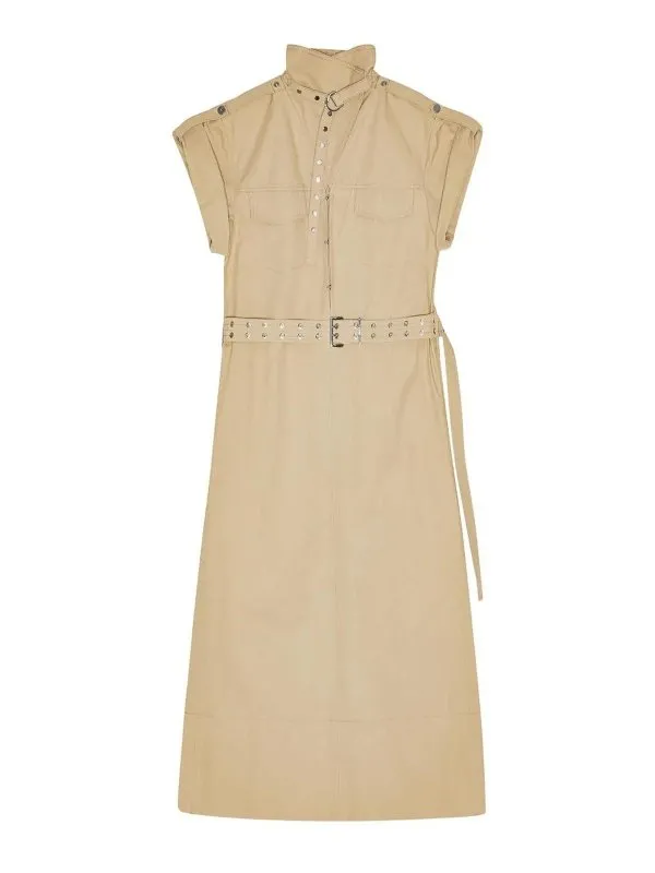 Ganni Maxi Robe - Beige - Beige - Femme | W0509531 | thebs.com