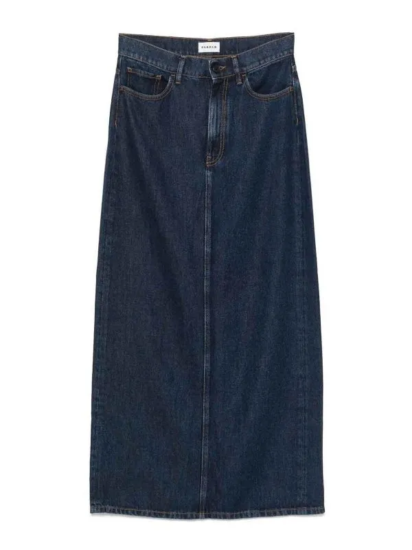 P.A.R.O.S.H. Jupe Midi - Bleu - Bleu - Femme | D621128JEANS