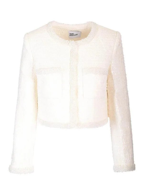 Self Portrait Veste Casual - Blanc - Blanc - Femme | RS25164JCCREAM