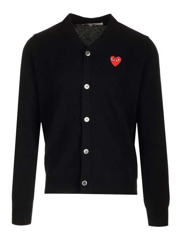 Comme des Garçons Play Cardigan - Noir - Noir | AXN008051ABLACK