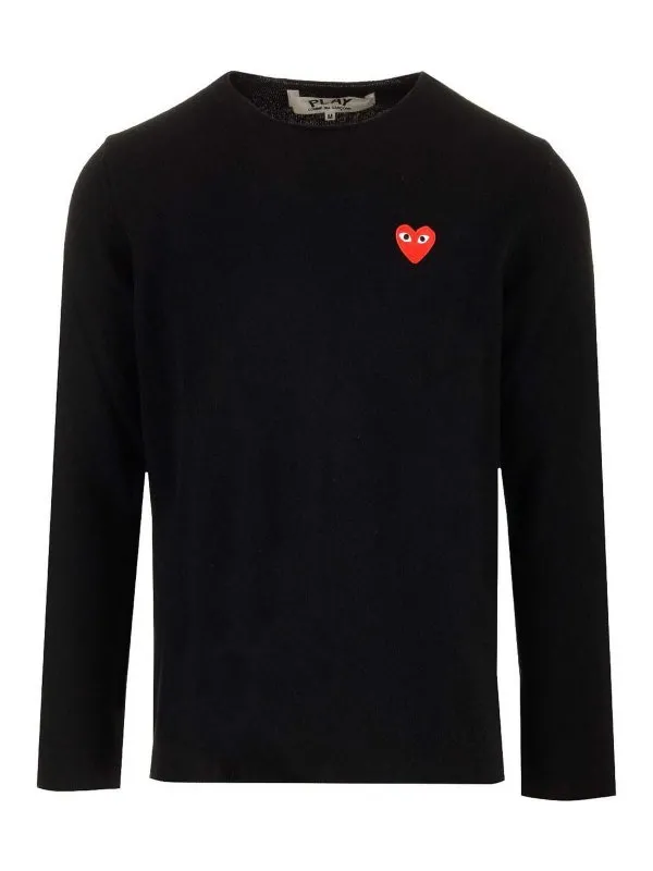 Comme des Garçons Play Pull Col Rond - Noir - Noir | AXN0680511