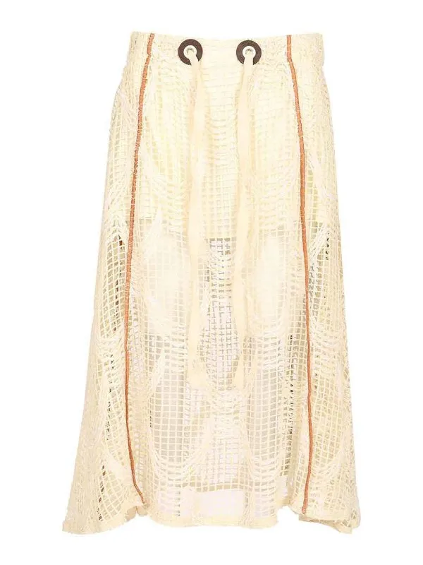 Durazzi Milano Jupe Midi - Blanc - Blanc | SS25SK07071RETI001